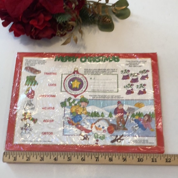 Christmas Activity Paper Place Mats Current 1988 Set of 28 Vintage Current - Picture 5 of 12